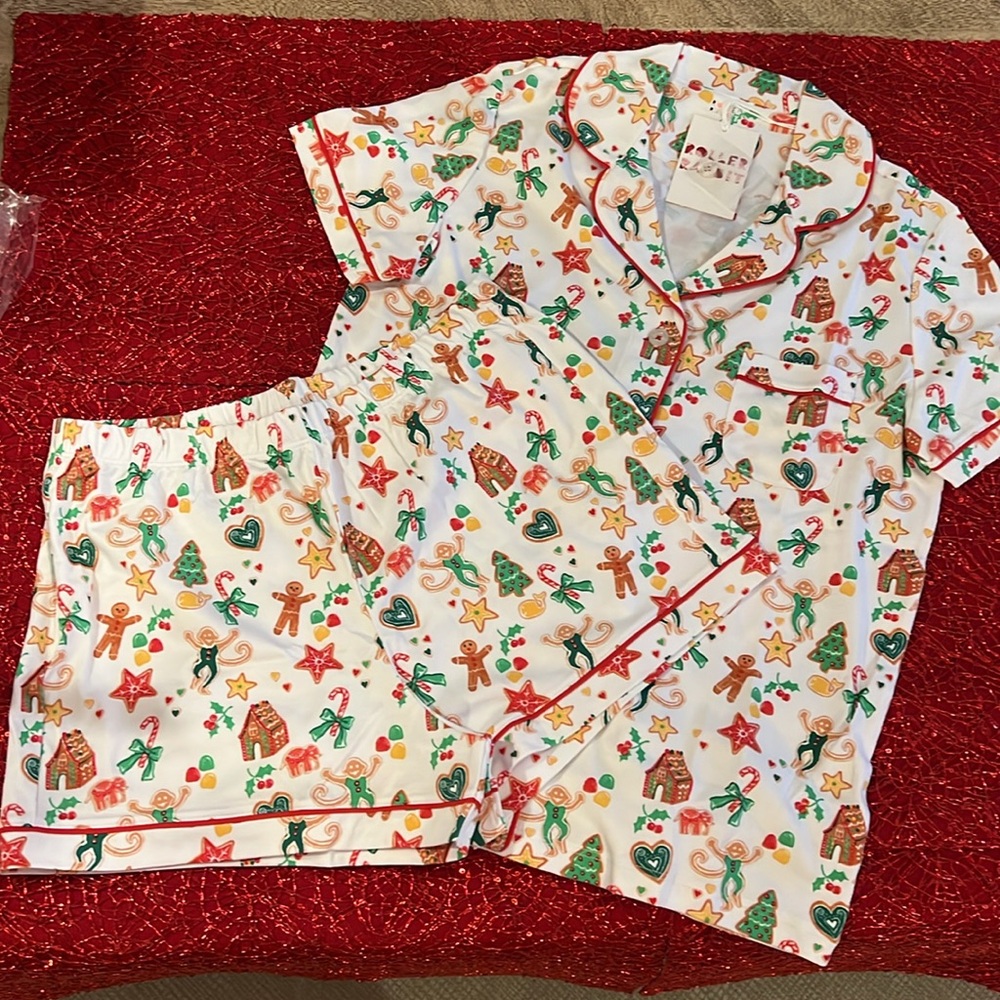 Roller Rabbit Gingerbread Party Polo Pajamas